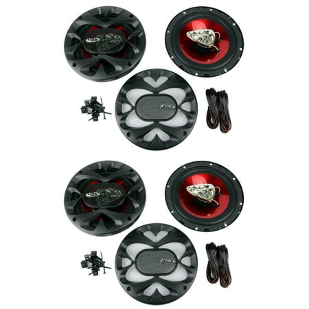 4) New BOSS CH6530 6.5" 3-Way 600W Car Audio Coaxial Speakers Stereo Red