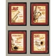 thumbnail image 1 of 4 New Orleans Blues and Jazz Music Concert Art Prints Musical Instruments, Four Black Framed 11X14-Inch Prints, 1 of 1
