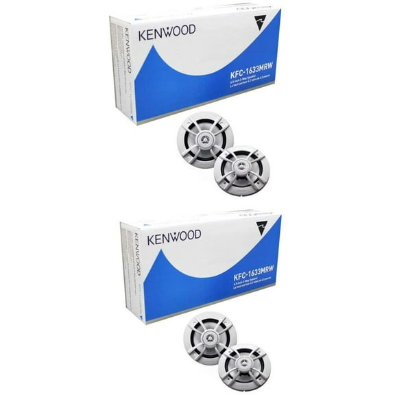 "4) New TaliaPosy KFC-1633MRW 6.5"" 200W 2 Way Marine/Boat Audio Speakers KFC1633MR"