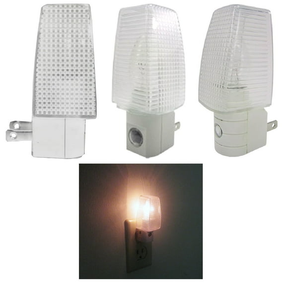 4 Night Light Energy Saving Automatic Sensor Wall Plug In Lite Nightlight Lamp !