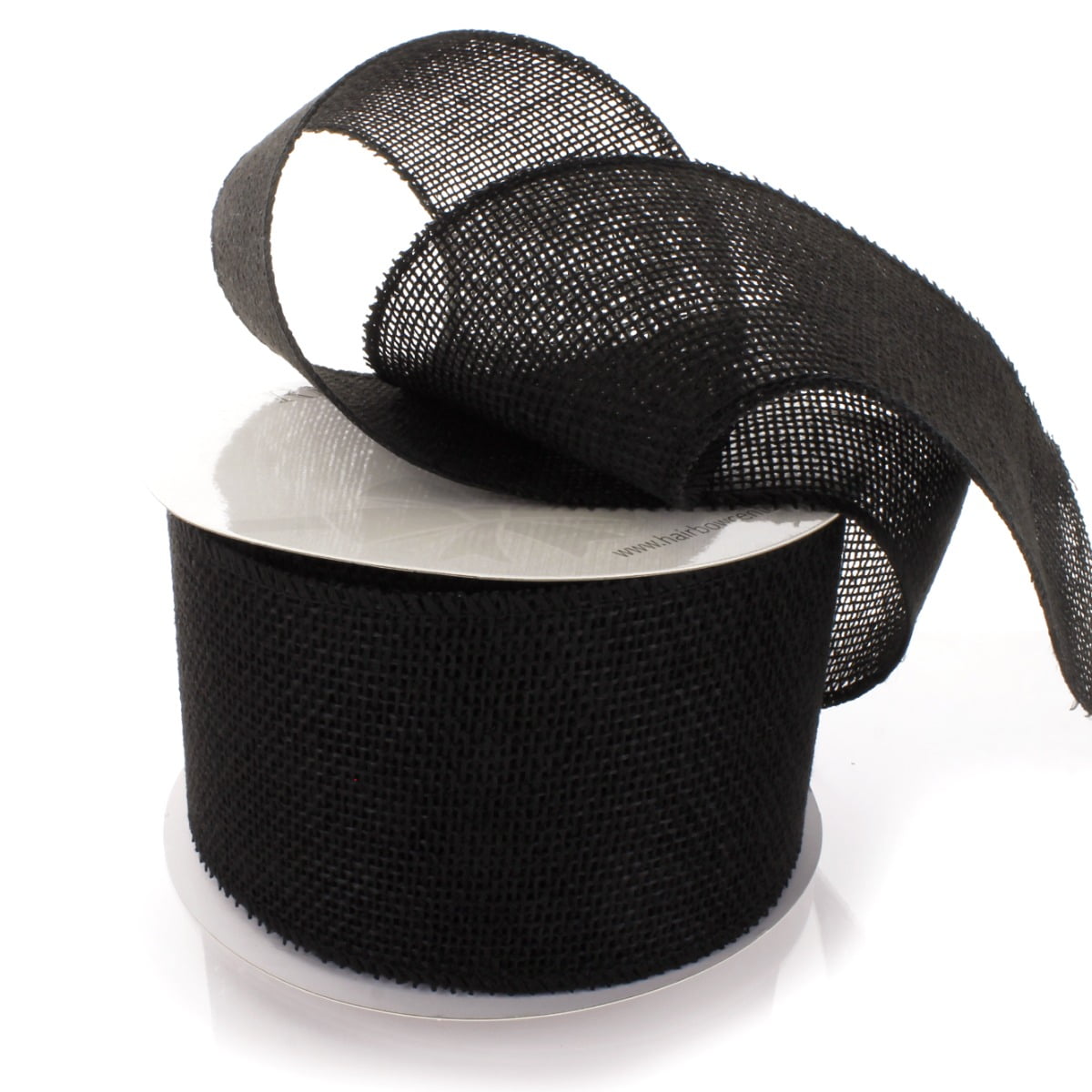 4" Non-Wired Burlap Ribbon Black 25 Yards