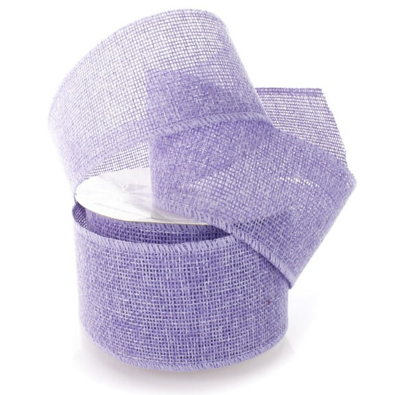 4" Non-Wired Burlap Ribbon Lavender 10 Yards