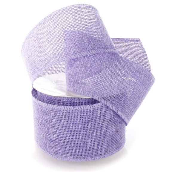4" Non-Wired Burlap Ribbon Lavender 25 Yards