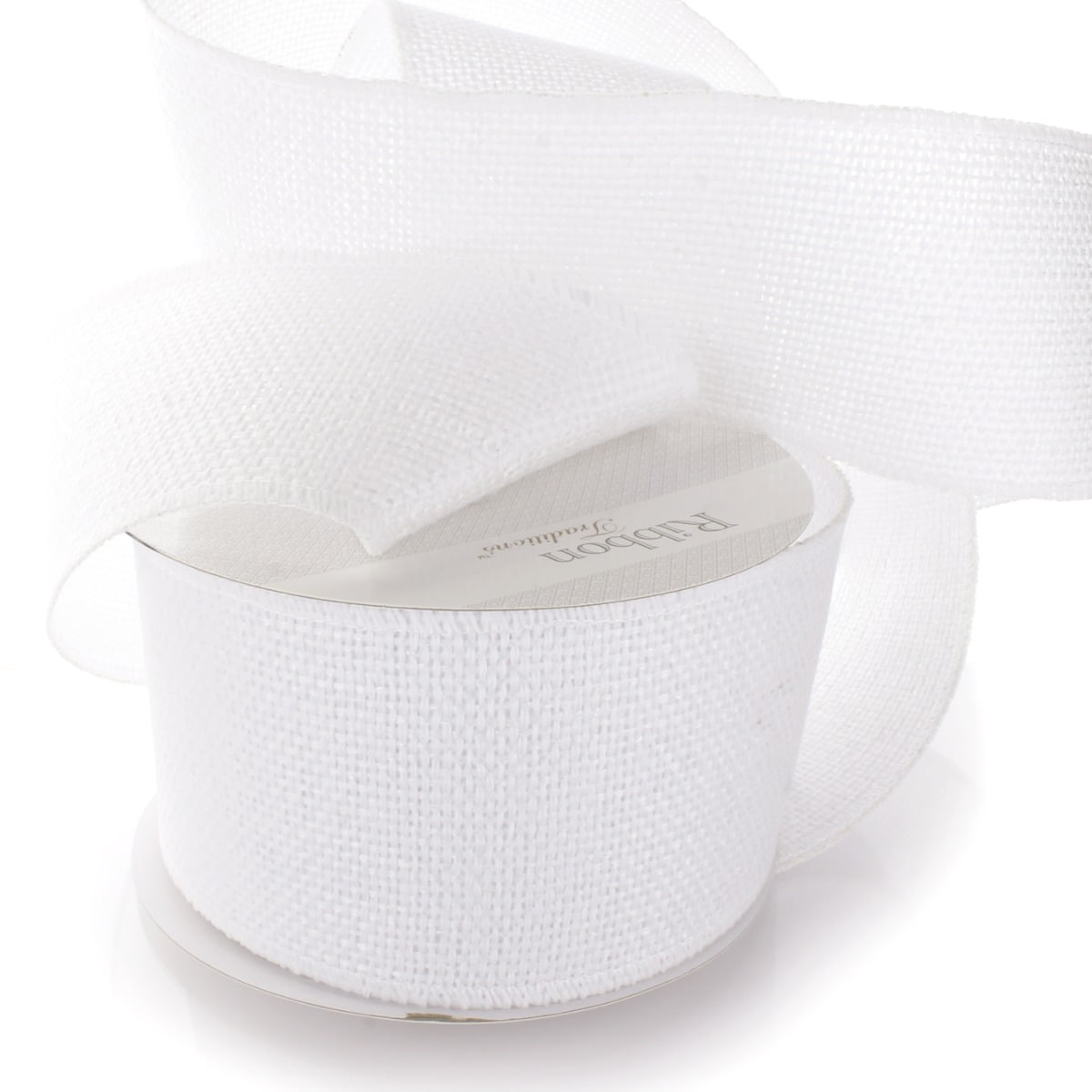 4" Non-Wired Burlap Ribbon White 25 Yards