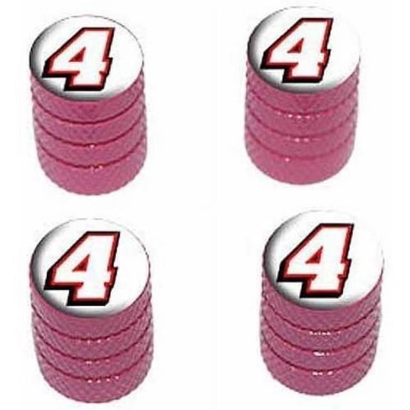4 Number Four Tire Rim Wheel Aluminum Valve Stem Caps, Multiple Colors