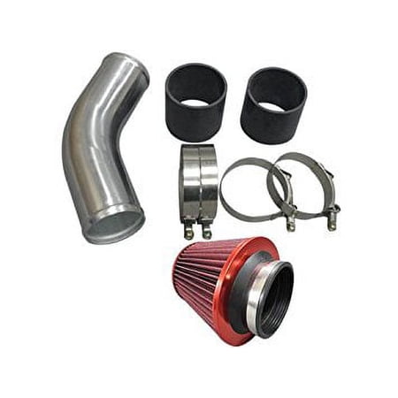 4" OD 45 Degree Aluminum Pipe Kit black hoses + Air Filter