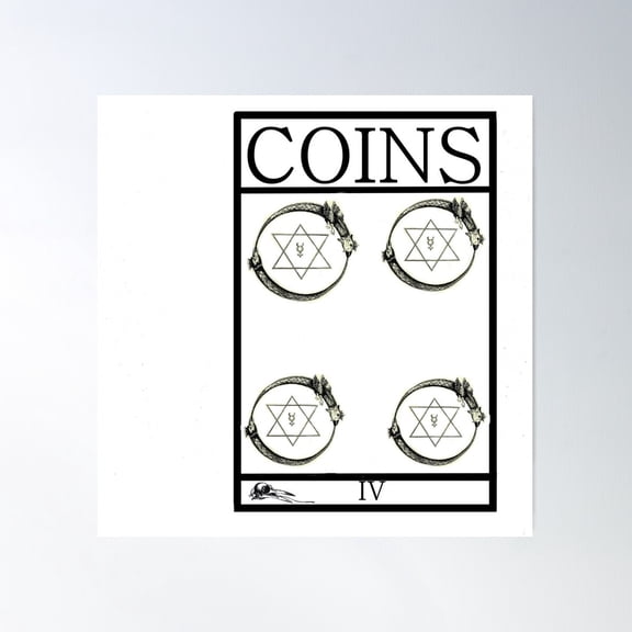 4 Of Coins Poster Wall Art, Modern Wall Decor For Living Room Bedroom, 24x24 UNFRAMED