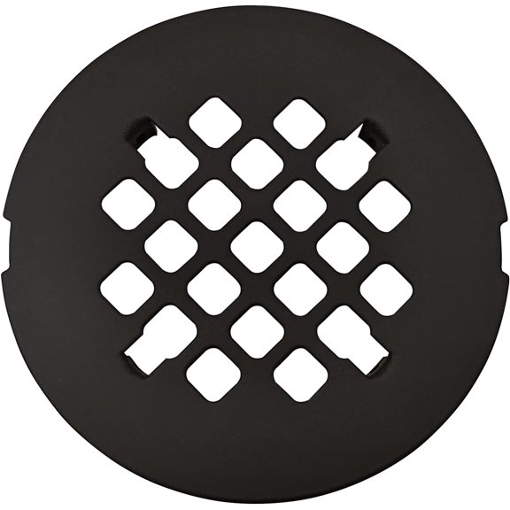 4 Oil Rubbed Bronze Snap-in Shower Drain Cover - Solid Brass Construction - 4.25" OD Shower Drain Strainer - Easy Install - Premium Round Shower Drain Cover - Bronze Replacement Grate