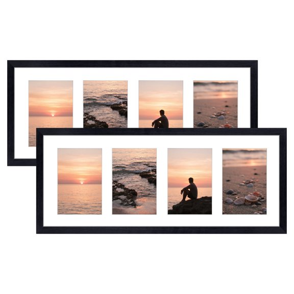 4 Opening 4x6 Collage Picture Frame 2 Pack, Black