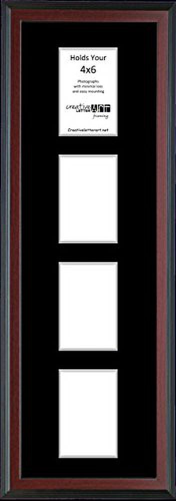 Creative Letter Art 10x58 Picture Frame - 14 Openings For 4x6 Photos, Black Mat, Scratch Resistant Acrylic, Alphabet Photography