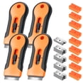 thumbnail image 1 of 4 Orange Razor Blade Scrapers with 45 Metal & 90 Plastic Blades for Paint, Stickers, Decals, Glass & Stovetop Cleaning, 1 of 5