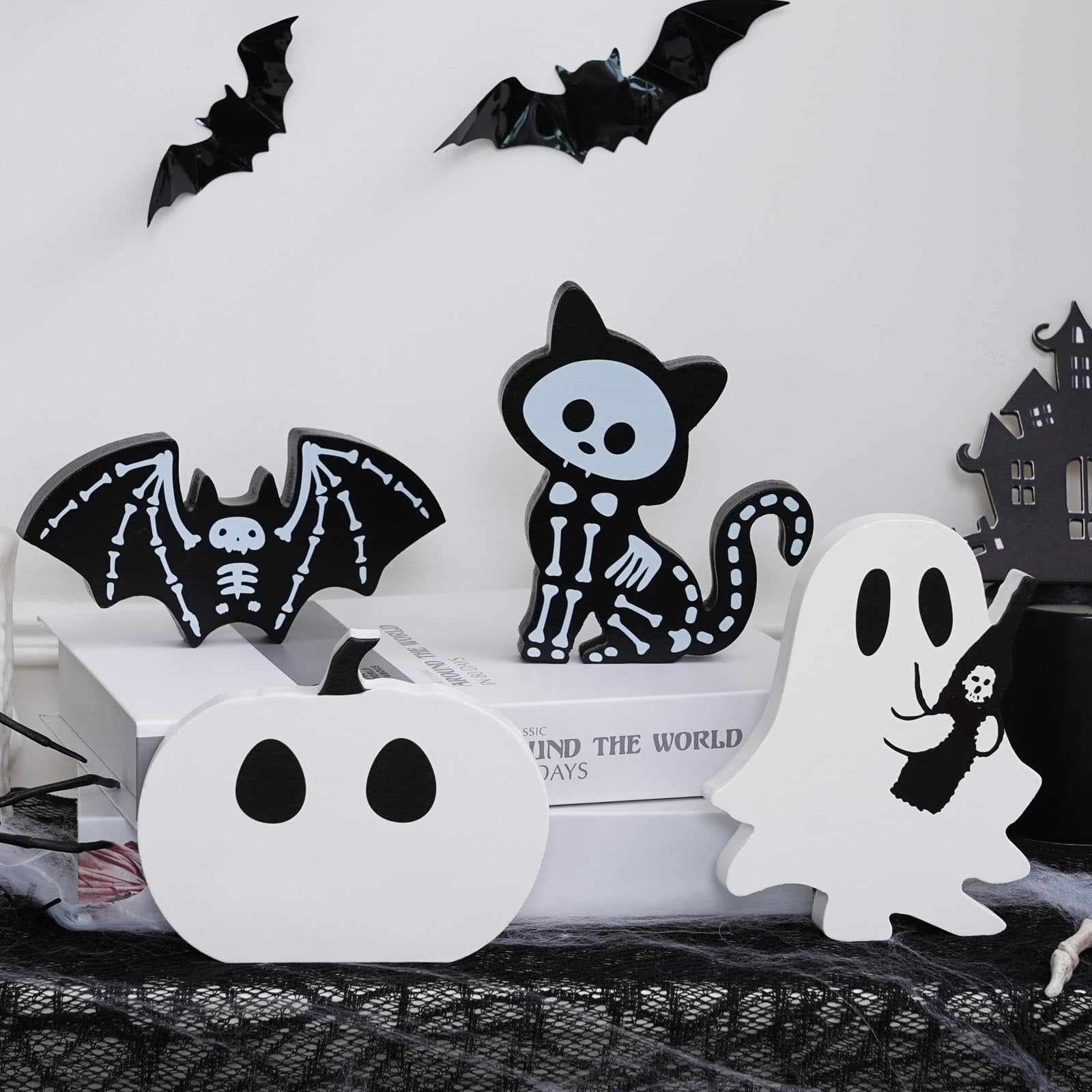 4 Ornaments, 4Pcs Decorations Indoor Tiered Tray Decor Table Sign