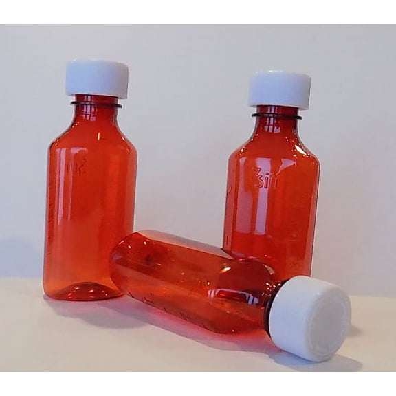 4 Ounce Graduated Oval Amber Medicine Vial 50 Pack