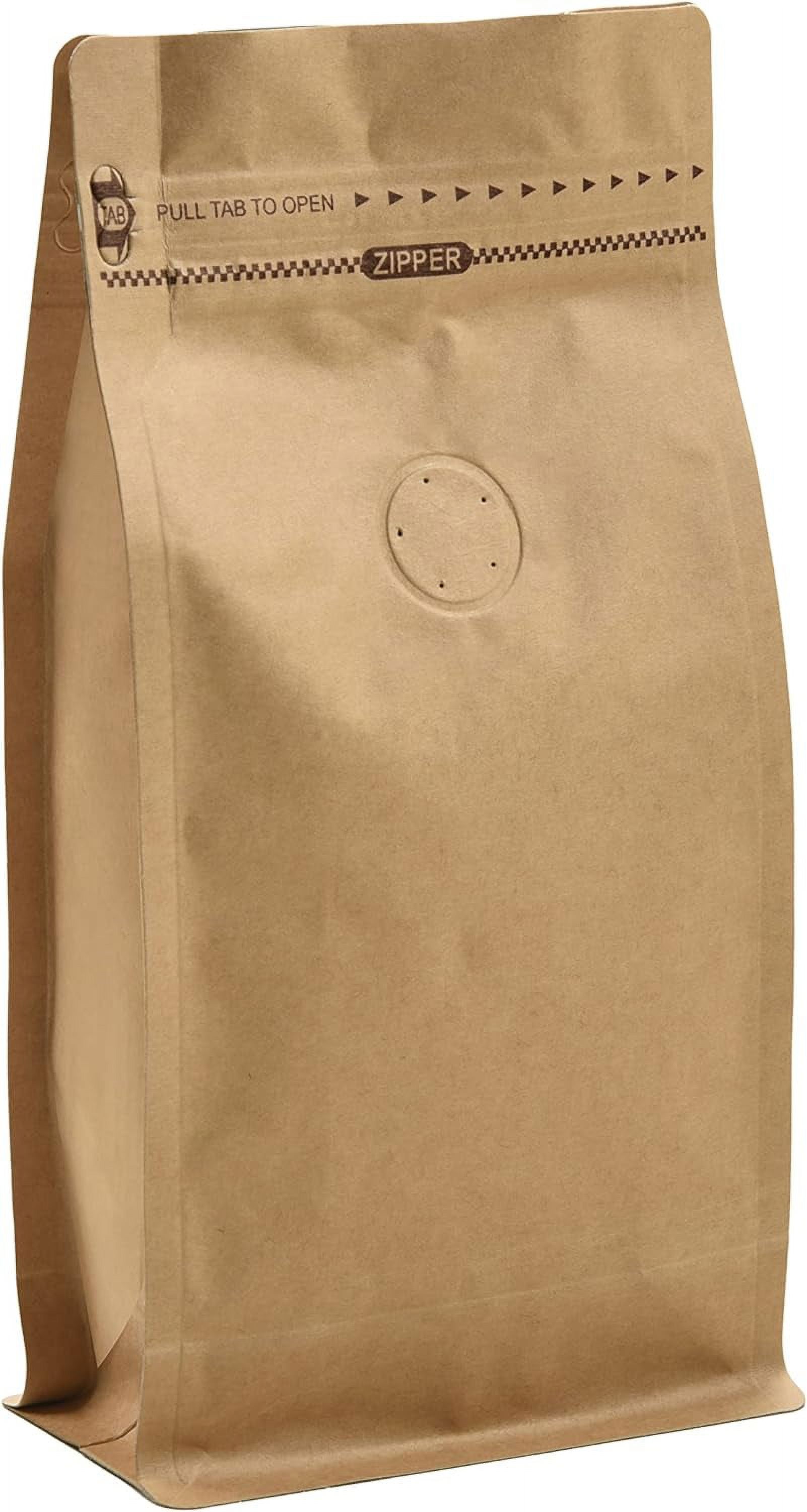 4 Ounce High Barrier Kraft Paper Coffee Bags 100 Pieces Stand Up/Flat