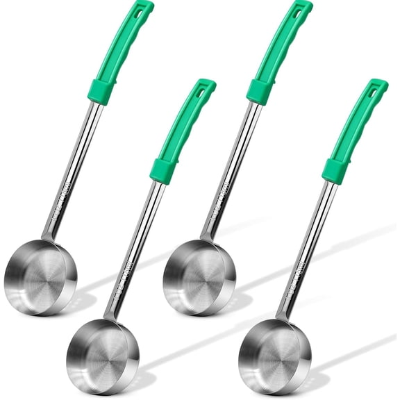 4 Ounce Solid Stainless Steel Portion Control Ladle Spoon - 4Pcs Pizza Sauce Serving Spoons Portion Ladle for Sauces, Perfect for Weight Watchers, Buffets, Parties