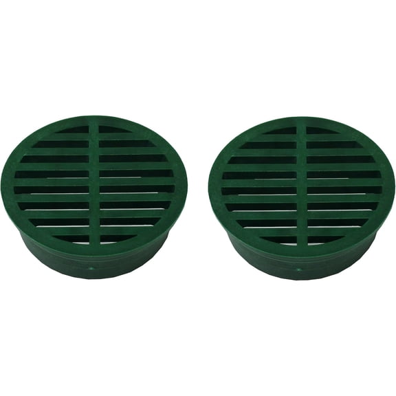 4" Outdoor Round Flat Drain Grate Cover (2, Green)