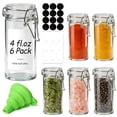 thumbnail image 1 of 4 Oz Glass Spice Jars With Airtight Clamp Lids  6 Pack Small Swing Top Containers For Storage Pantry Organization Party Favors & Diy Gifts - Includes Funnel Labels, 1 of 8