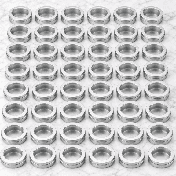 4 Oz Round Metal Tin Containers 48 Count For Kitchen Home Office Storage