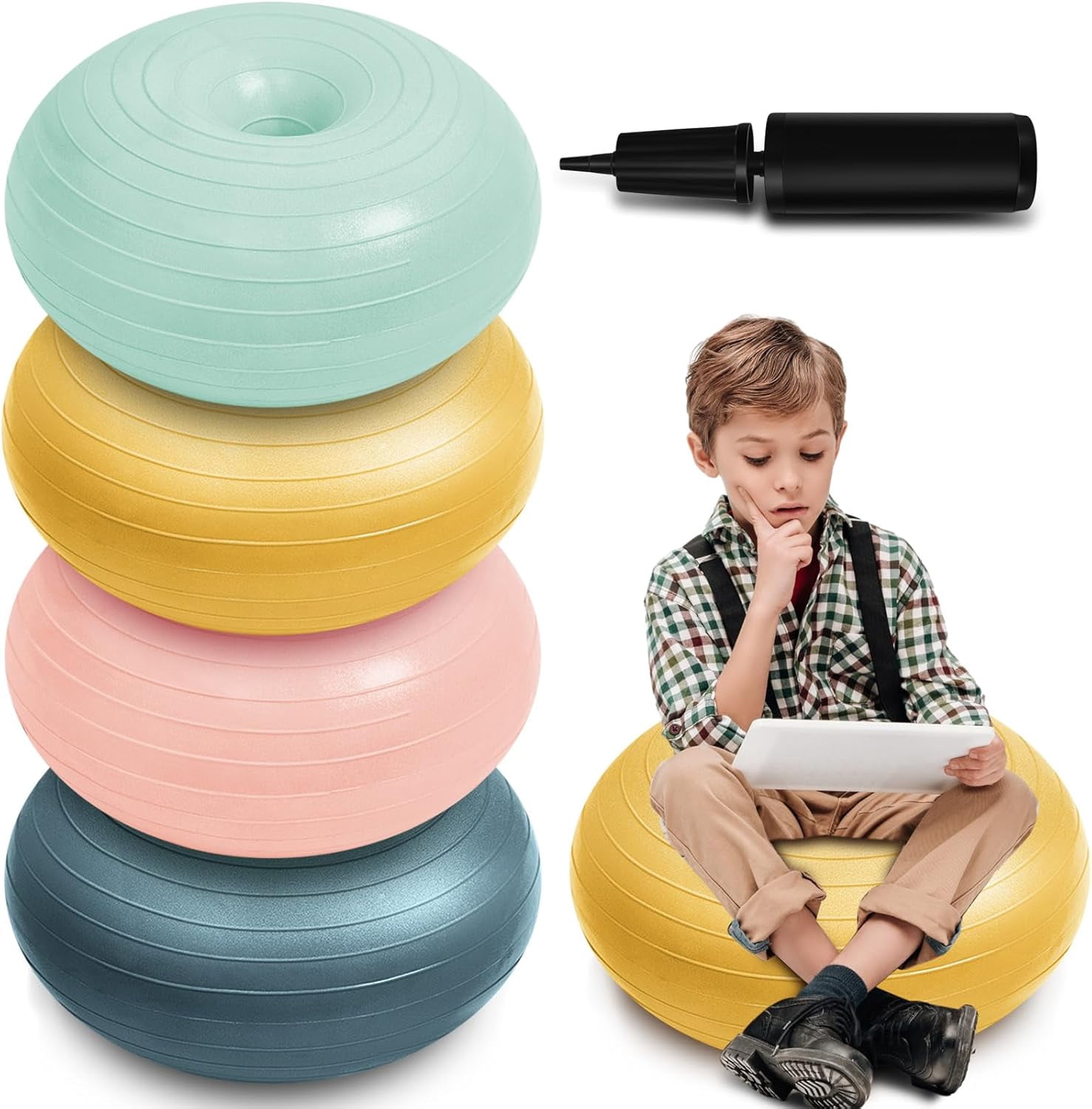 4 P cs Flexible Seating Yoga Ball Chair for Classroom 16.8 Inch ...