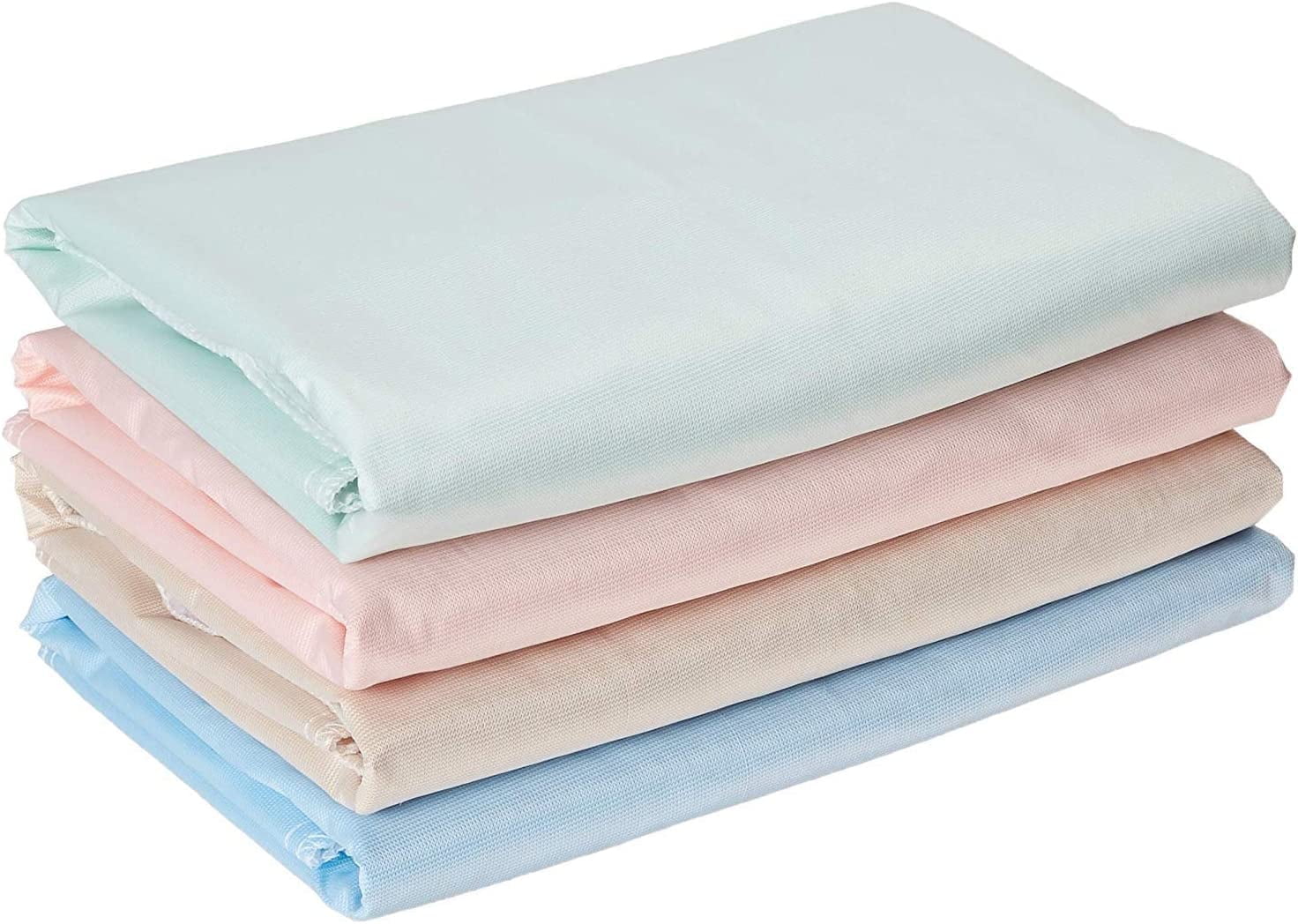 4 PACK 34x36 in Washable Bed Pads/Reusable Incontinence Underpads 34 x 36 - Blue, Green, Tan and Pink - Ideal for Children and Adults Wholesale Incontinence Protection / Cloth Chucks Bed Pads Washable