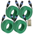 thumbnail image 1 of 4 PACK - 50FT Speakon to Speakon Speaker Cables by Fat Toad Professional DJ Pro Audio Green PA Cords with Twist Lock Connector 12 AWG Wires for Impeccable Studio Recording & Stage Gear, 1 of 13