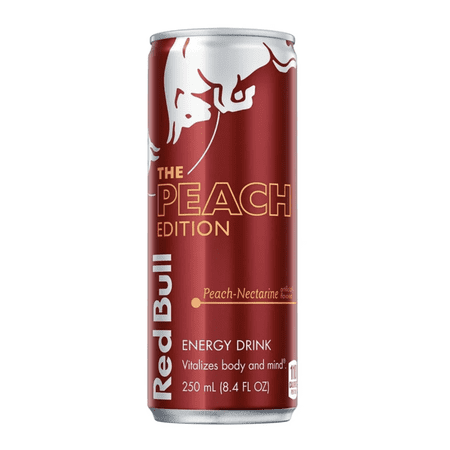 4 PACK, 8.4 OZ CANS, PEACH EDITION, PEACH RED BULL, RED BULL, PRIORITY SHIPPING