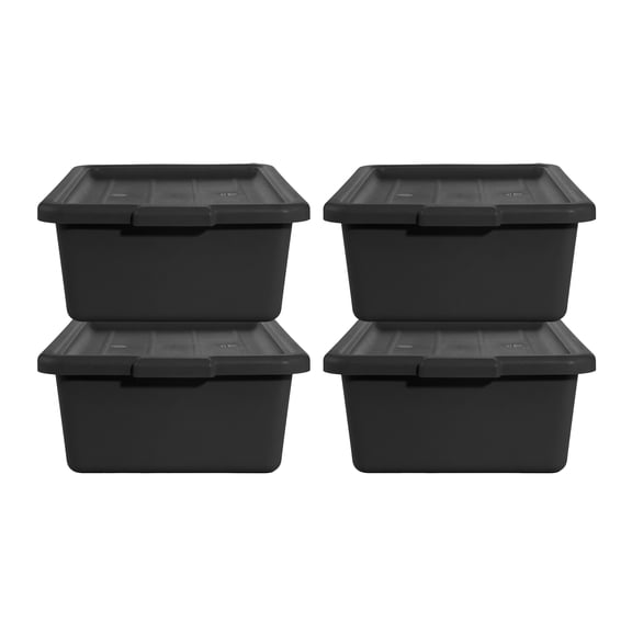 4-PACK BUS TUB WITH LID - BLACK