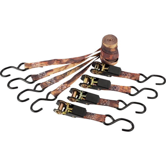 4 PACK CAMO RATCHET STRAPS, Manufacturer: ERICKSON, Manufacturer Part Number: 01419-AD, Stock Photo - Actual parts may vary.