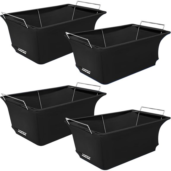 4-PACK Chafer Wind Guard, Chafing Dish Wind Guard, Chaffing Buffet Decorative Food Warmer, Flame Retardant Fabric Protector for Indoor & Outdoor Events, Party, Buffet, Catering, Camping (Black)