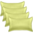 thumbnail image 1 of 4 PACK Cooling Viscose Satin Pillowcase Set with Hidden Zipper closure,King, Pistachio Green, 1 of 6