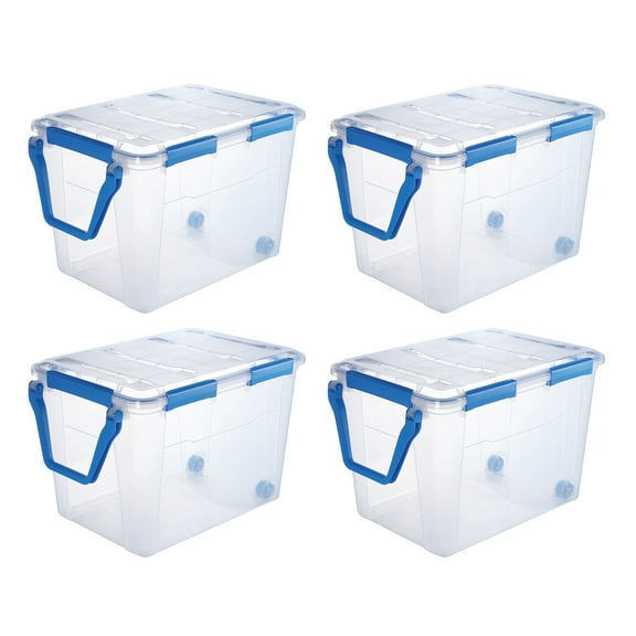 4 PACK - EZY STORAGE WATERPROOF 26.4Gal/105.7Qt/100L STORAGE BOX IP67