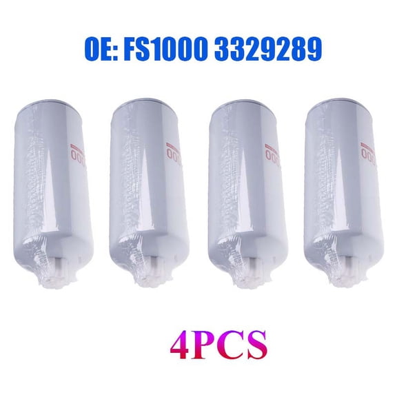 4 PACK Fuel Filter/Water Separator FS1000 For Cummins 3329289