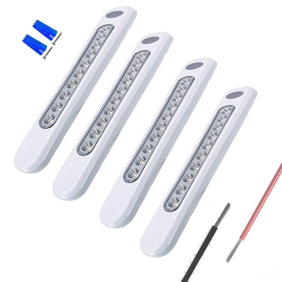 4 PACK Leisure LED Cabinet Lights 10-LED 12V Closet Lights with ON/Off Switch for RV Van Camper Closet/Cabinet /Kitchen