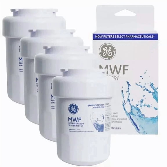 MWF Refrigerator Water Filter Replacement For GE SmartWater MWF, MWFP, GWF, 46-9991 | NSF Certified Ice & Water Filter Cartridge (4 Pack)