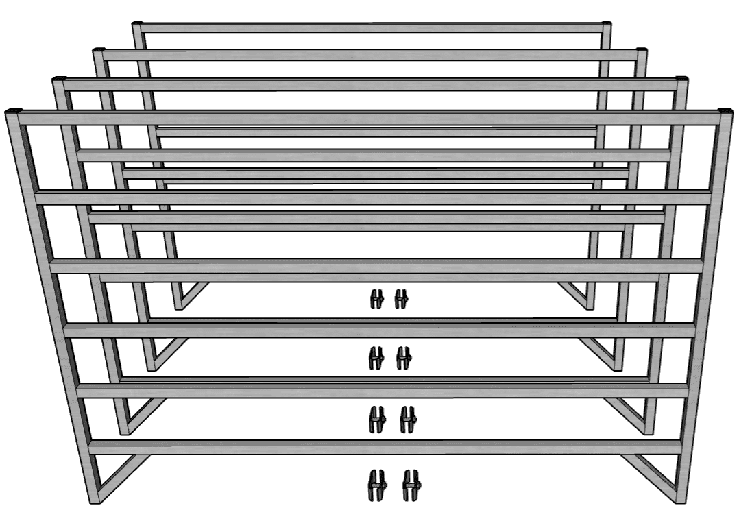 Goat Rails 4 PACK OF ALUMINUM 5 Ft LONG 6 RAIL 40