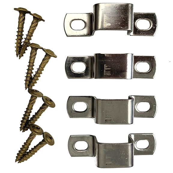 4 PACK OF WALL MOUNT BRACKETS WITH SCREWS FOR 1 INCH ALUMINUM SQUARE TUBING