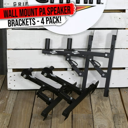 4-PACK PA Speaker Brackets Wall Mountable Stands Griffin | Level Tilt Adjustment