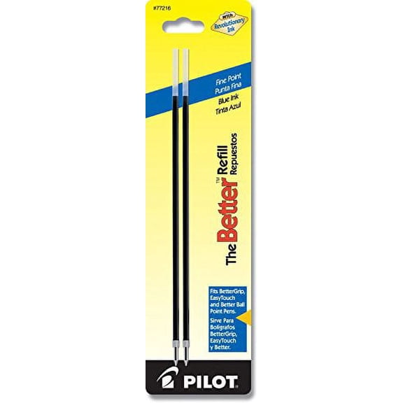 4 PACK Pilot Ballpoint Ink Refill 2/Pk for Better/EasyTouch Pen Fine Blue(77216)