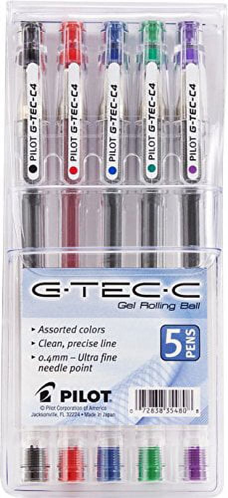 4 PACK: Pilot G-Tec-C Gel Rolling Ball Pen Ultra Fine Point 5-SET Asstd (35480)