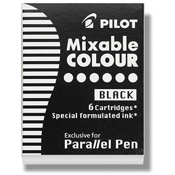 4 PACK: Pilot Parallel Pen Ink Refill Calligraphy Pen Black, 6 Per Pack (77305)