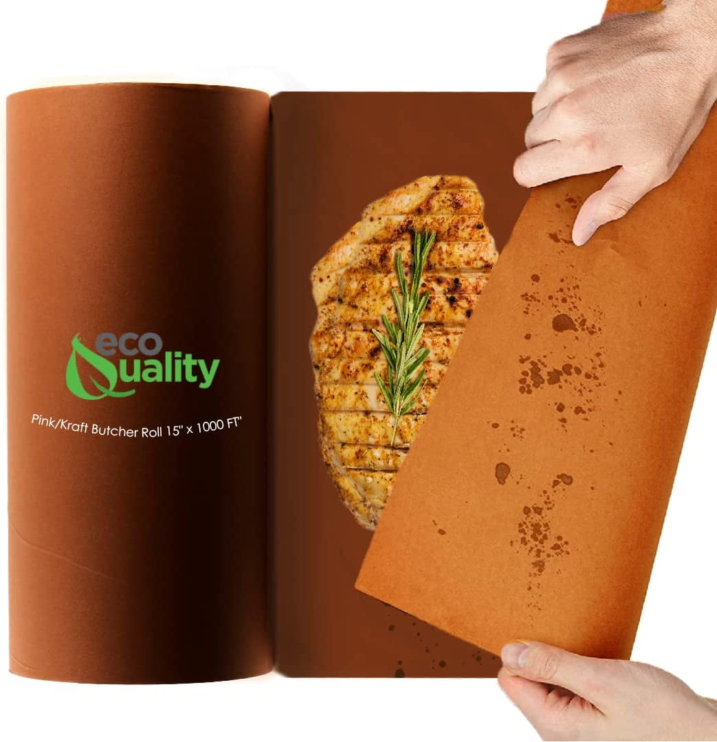 [4 PACK] Pink Butcher Kraft Paper Roll Peach Meat Wrapping Paper 15 ...