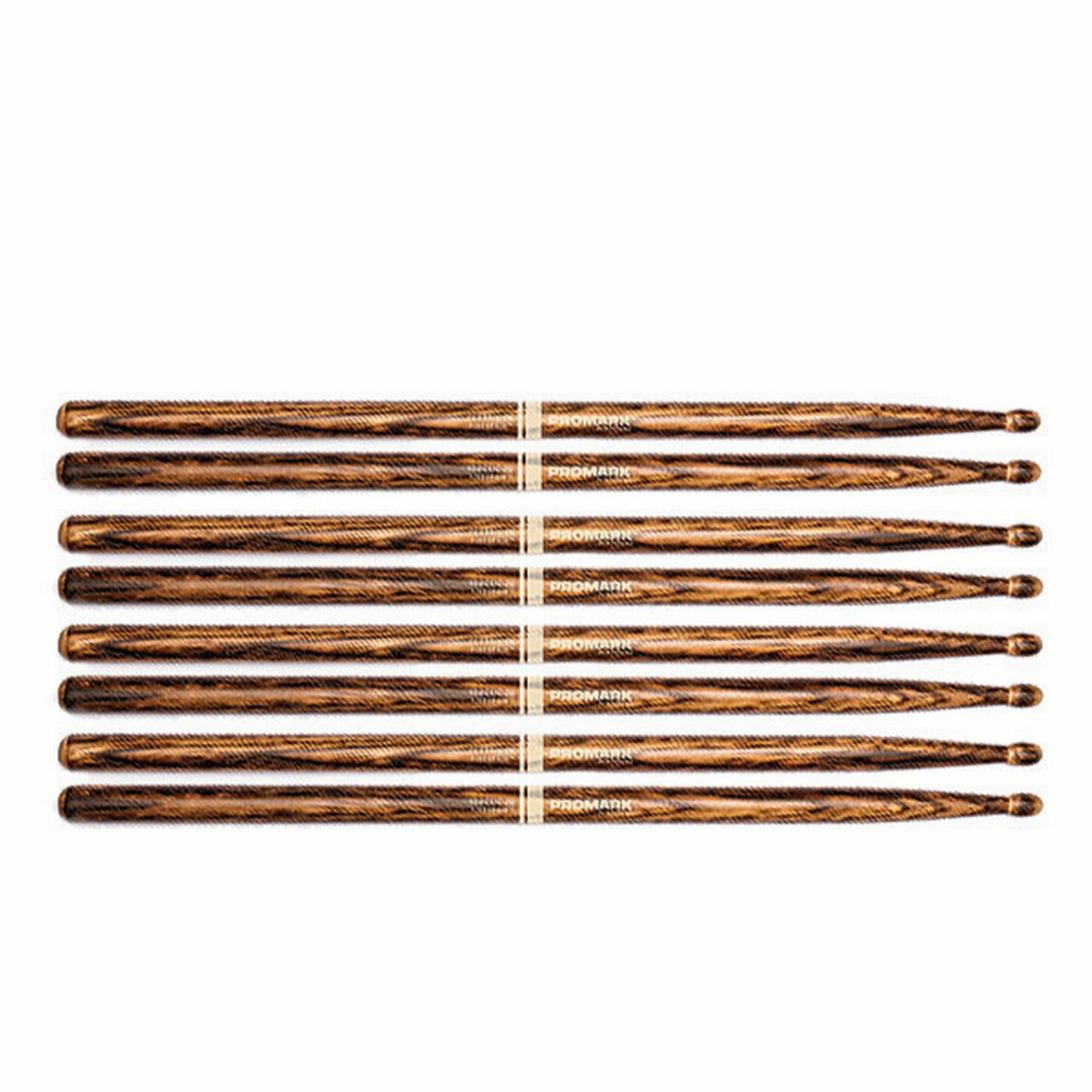 4 PACK Promark TX2BW-FG FireGrain Classic 2B Drumsticks, Oval Tip TX2BW-FG-4
