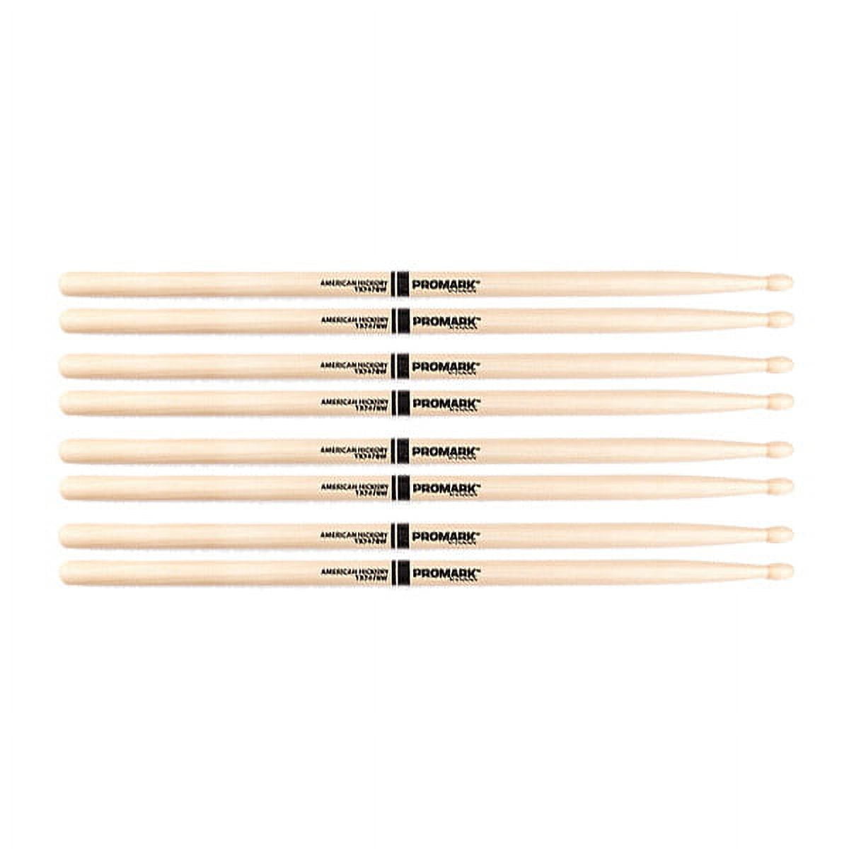 4 PACK Promark TX747BW American Hickory Super Rock Wood Tip TX747BW-4