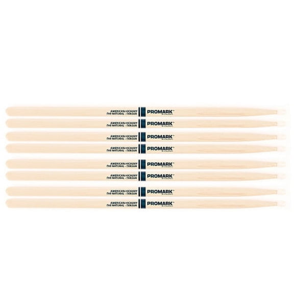 4 PACK Promark TXR5AN American Hickory Natural Nylon Tip, Unlacquered TXR5AN-4