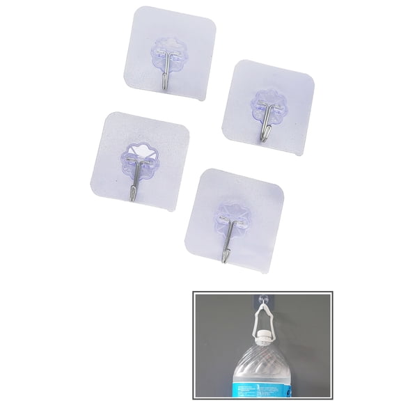 4-PACK Simply Good Adhesive Mount Stainless Steel Hooks - Super Strong - Hang up to 8 lbs.