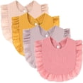 thumbnail image 1 of 4 PACK Solid Muslin Baby Drool Bibs Set for Unisex Boys Girls Cotton Adjustable Teething Feeding Drooling Bibs, 1 of 5