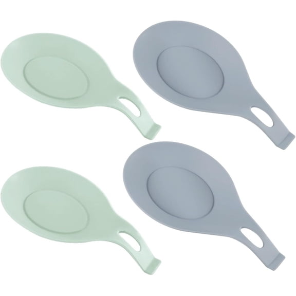 4-PACK Spoon Rest for Kitchen Counter, Kitchen Gadgets Organizer Kitchen Spoon Holder, Almond-Shaped Cooking Spoon Holder for Stove Top for Countertop