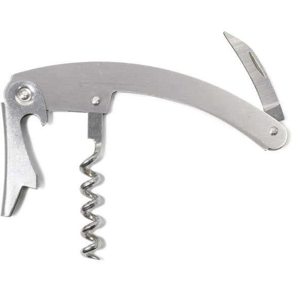 [4 PACK] Stainless Steel Bar Corkscrew with Foil Cutter - Wine Bottle Opener, Bottle Opener - Built in Bottle Opener and Knife - Waiters Corkscrew by EcoQuality