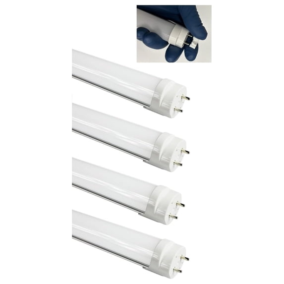 (4-PACK) WIixle Type B T8 LED Tube Light - 2FT 24-Inch 10-Watt (18W Equivalent), Cool White 4000K, F17T8, F18T8, F20T10, F20T12/CW, Double-End Powered, Frosted Cover - 85-265VAC (Not a Plug-and-Play)