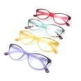 thumbnail image 1 of 4 PACK Womens Classic Cat Eye Reading Glasses Rectangular Plastic Spring Hinges Readers, 1 of 5